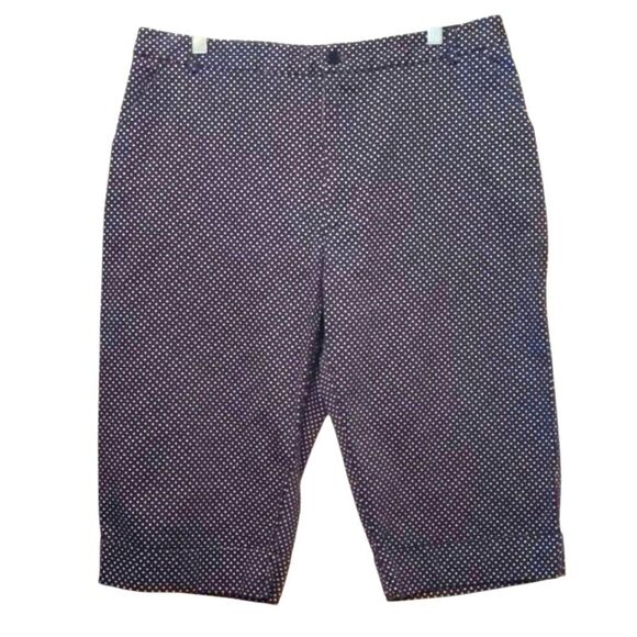 Capri Pants Black White Cotton Stretchy Dots 12 - Picture 1 of 9